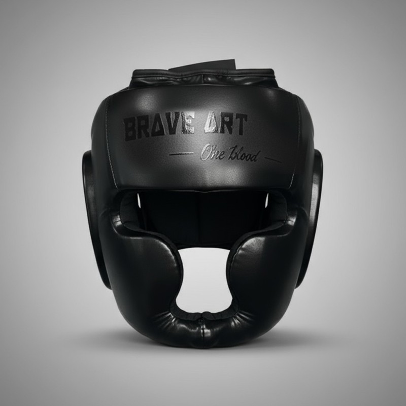 Brave Art Black Boxing Headgear – Premium Sparring Protection