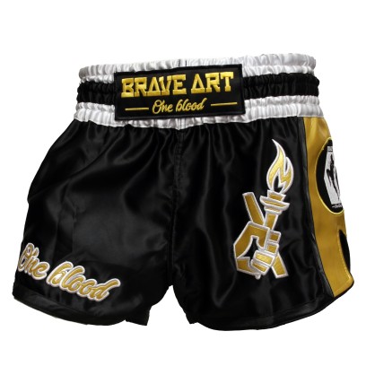 Brave Art Muay Thai Shorts Black & Gold – BATHSHG – Power & Elegance