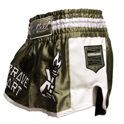 Brave Art Muay Thai World Shorts – Khaki & White – TSW