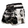 Brave Art Muay Thai Satin Shorts – Black, Grey & White Camo – Style Meets Power