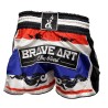 Brave Art Muay Thai Shorts – Lion White, Blue & Red