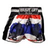 Brave Art Muay Thai Shorts – Lion White, Blue & Red