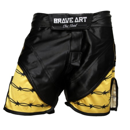 Brave Art Dares MMA Shorts – Black & Yellow – BAMMSHDA