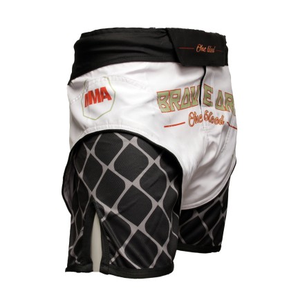 Brave Art MMA Octogone Shorts – White & Black – MMASHOCT