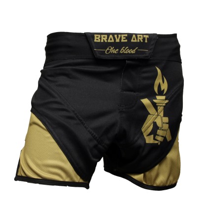 Brave Art MMA Shorts BG – Black & Gold for Combat Sports