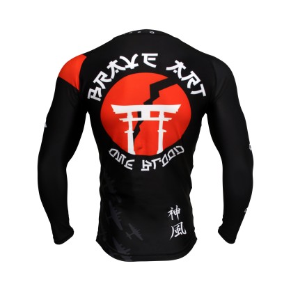 Rashguard Manches Longues Banzaï Brave Art – Noir & Rouge