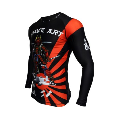 Rashguard Manches Longues Banzaï Brave Art – Noir & Rouge