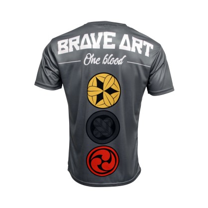 Brave Art Kamon T-Shirt – Blue & Grey – MMA & Grappling – BATSKA