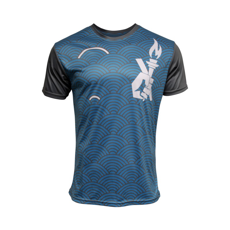 Brave Art Kamon T-Shirt – Blue & Grey – MMA & Grappling – BATSKA