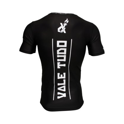 Rashguard Vale Tudo Brave Art - Manches Courtes Noir avec Drapeaux