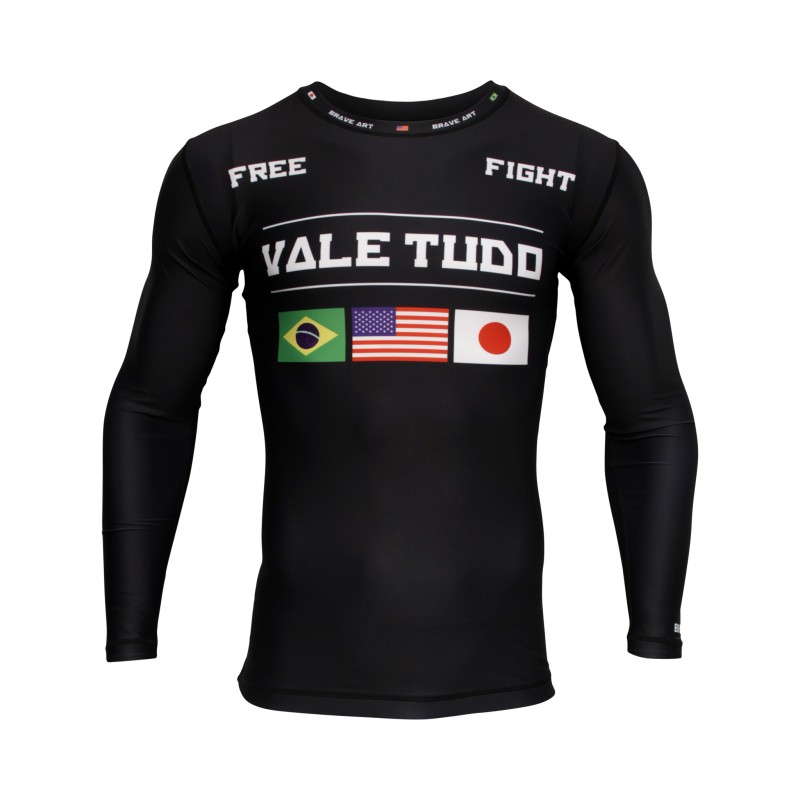 Brave Art Vale Tudo Rashguard Long Sleeve Dark Grey – MMA Compression Top