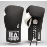 Gants de Boxe de Compétition Brave Art | Cuir à lacets Noir & Blanc