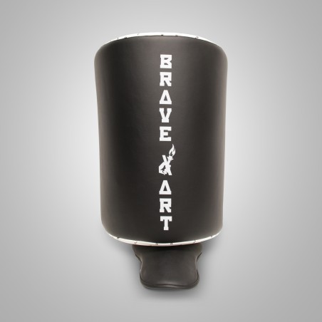 Calf Kick Brave Art en Cuir Noir & Blanc | Protection Kickboxing & Muay-Thaï
