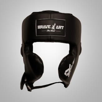 Brave Art Competition Boxing Headgear | Black Leather Protection
