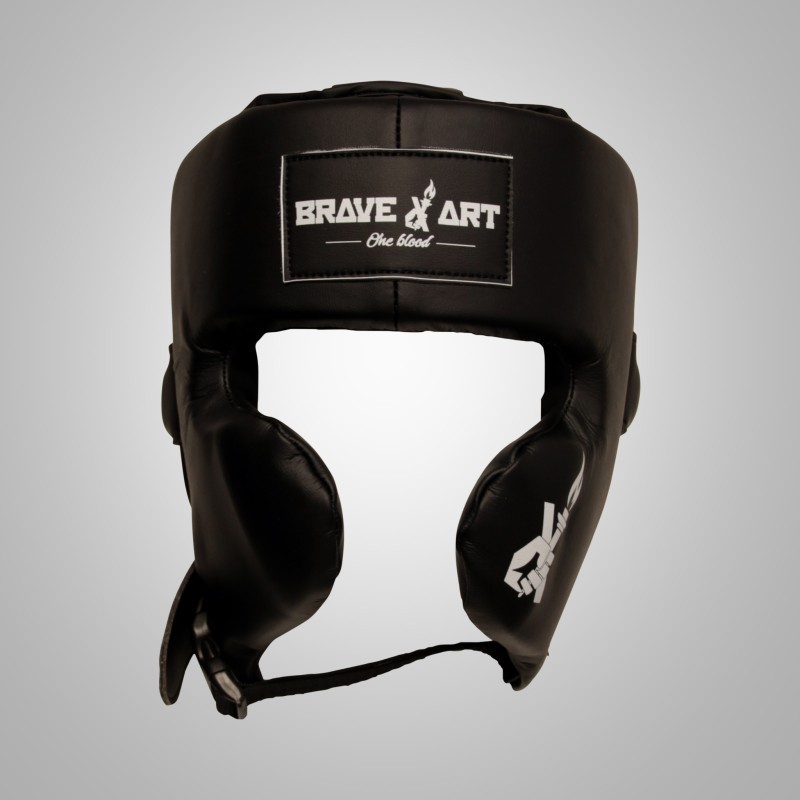 Casque de Boxe de Compétition Brave Art | Cuir Noir