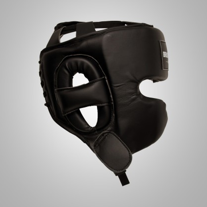 Casque de Boxe de Compétition Brave Art | Cuir Noir