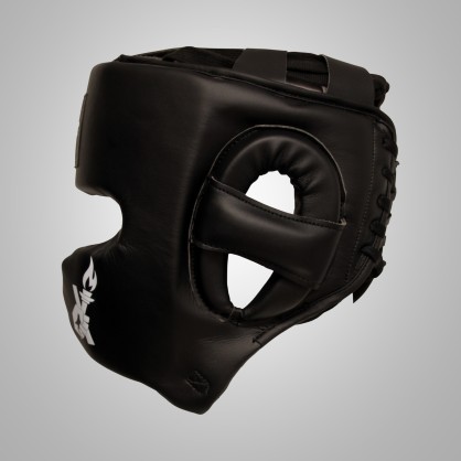 Brave Art Competition Boxing Headgear | Black Leather Protection