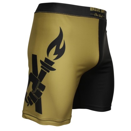 Brave Art Compression Shorts BG – Black & Gold for MMA and Grappling