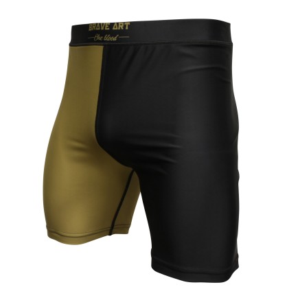 Brave Art Compression Shorts BG – Black & Gold for MMA and Grappling