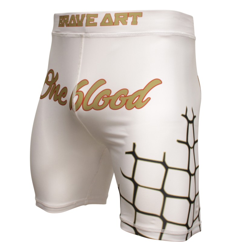Brave Art Octogone Compression Shorts – White | MMA-Inspired Gear