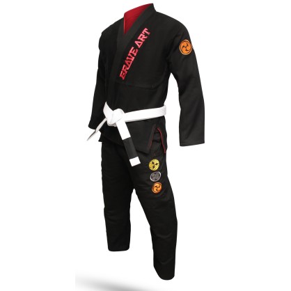 Kimono Brave Art Rouge et Noir Réversible | Jiu-Jitsu Brésilien Premium