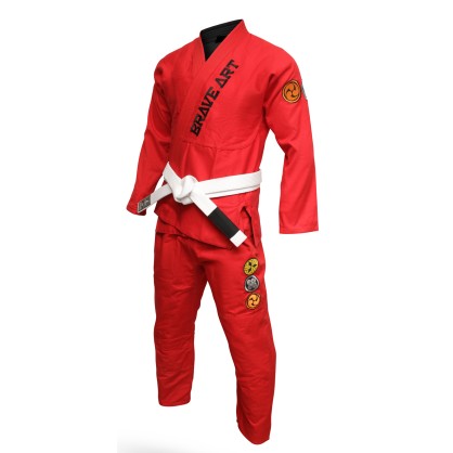 Kimono Brave Art Rouge et Noir Réversible | Jiu-Jitsu Brésilien Premium