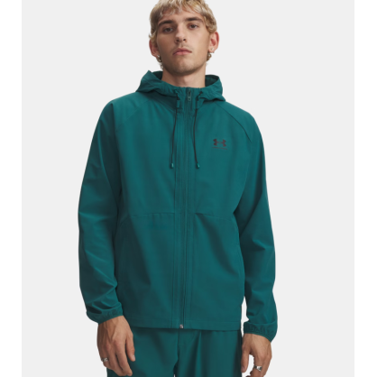 UA Stretch Woven Windbreaker Jacket Men 6003001 | Water-Repellent, Wind-Resistant & Stretch