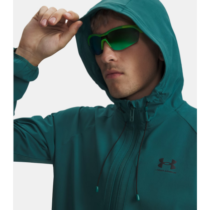 UA Stretch Woven Windbreaker Jacket Men 6003001 | Water-Repellent, Wind-Resistant & Stretch