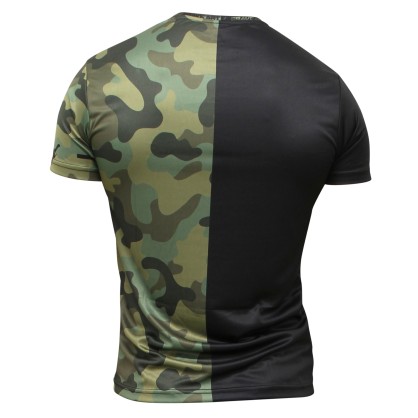 T-Shirt Fast Dry Front Liner Brave Art – Noir & Camouflage Vert