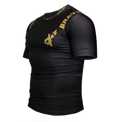 Brave Art Short Sleeve Rashguard Black Gold – MMA BJJ XS–XXXL