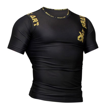 « Rashguard manches courtes BG Brave Art noir/doré – Unisexe »
