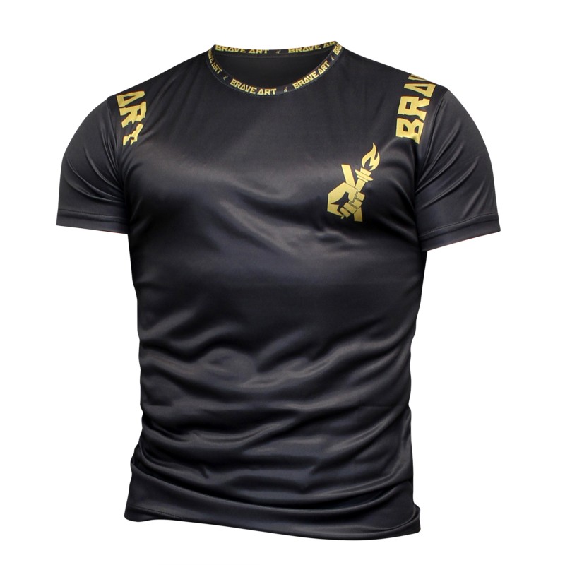 Brave Art BG Fast Dry T-Shirt Black & Gold – MMA Fit XS–XXXL