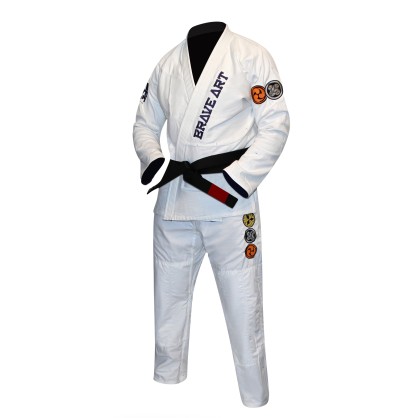 Brave Art Reversible BJJ Kimono – White & Blue – BAJJBWHNARE