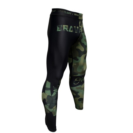 Brave Art Spats BA23SF – Green Black Camouflage Compression Tights