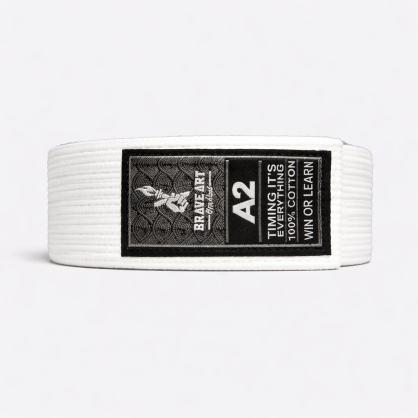 Ceinture JJB Brave Art Blanche – Débutez Fort avec une Ceinture Premium 100 % Coton