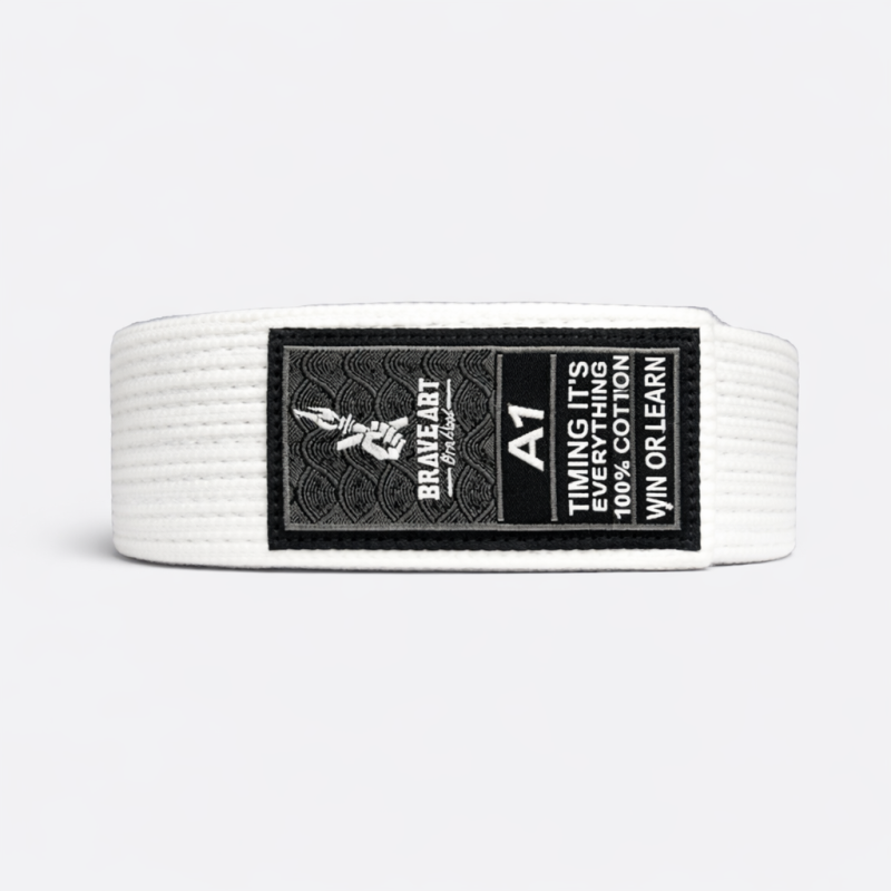 Ceinture JJB Brave Art Blanche – Débutez Fort avec une Ceinture Premium 100 % Coton