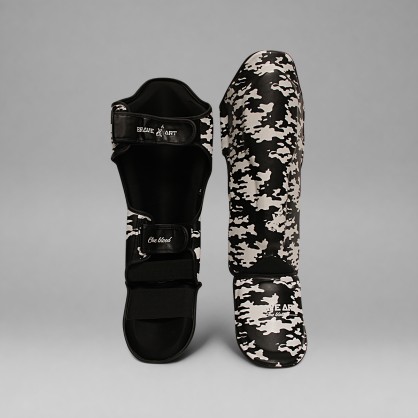 Brave Art Black Shadow Muay Thai Shin Guards Premium PU
