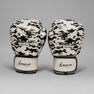 Gants de Boxe Thaï Brave Art White Shadow | PU Premium