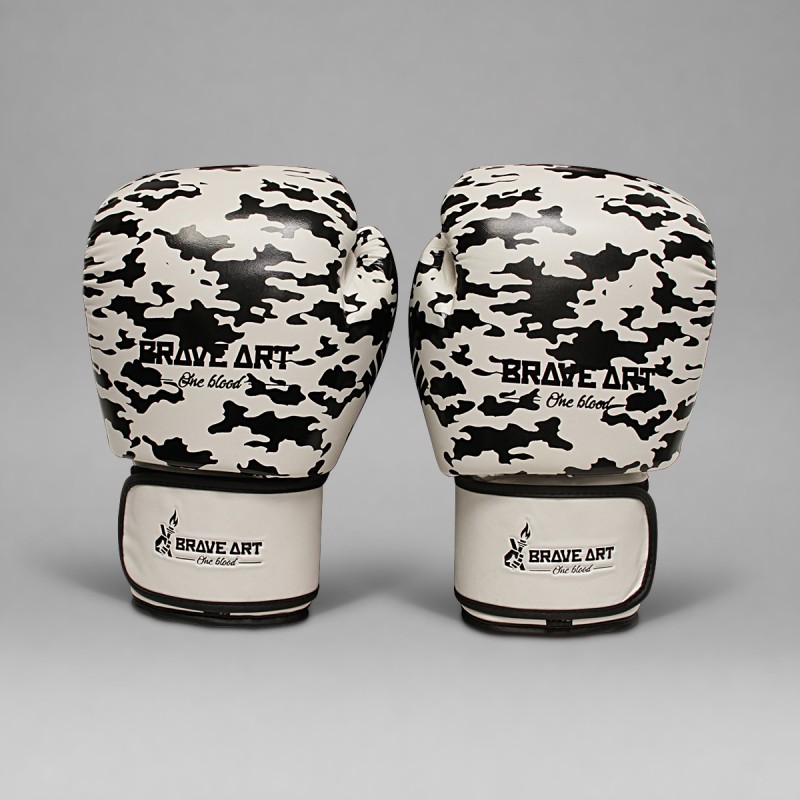 Gants de Boxe Thaï Brave Art White Shadow | PU Premium