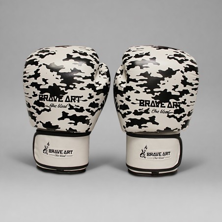 Gants de Boxe Thaï Brave Art White Shadow | PU Premium