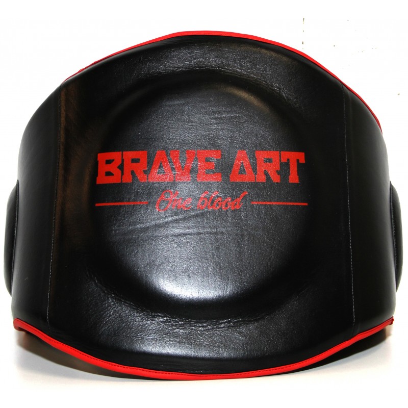 Brave Art Body Pad – Echtleder Schwarz mit Rotem Logo – BABPF
