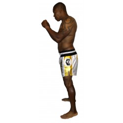 Brave Art Muay Thai Shorts Gold – Weiß & Gold – BATHSHWG