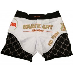 Short MMA Octogone Brave Art – Bianco & Nero – MMASHOCT