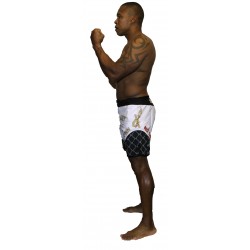 Short MMA Octogone Brave Art – Bianco & Nero – MMASHOCT